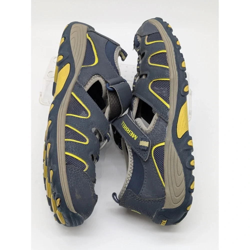 Merrell WaterPro Maipo Sport Sandals Gray Yellow Men's Size 7 Hook Loop Hiking